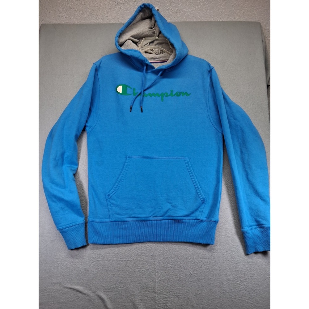Champion Men's Blue Hoodie Sweatshirt Size S